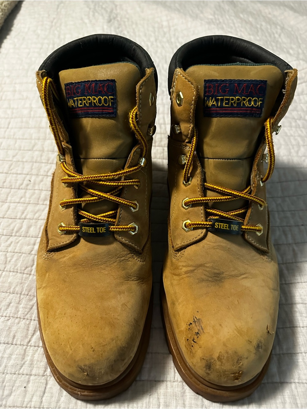 Big Mac Waterproof Steel Toe Work Boots in Tan